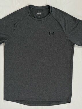 Under Armour Tech Athletic Tee Shirt Semi Fitted 1326413 Gray Mens Size Medium